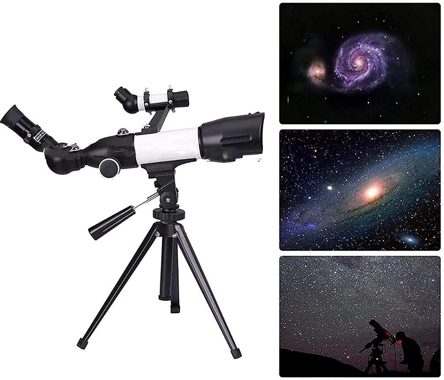 تلسکوپ مسافرتی 350 X 50 میلی‌متری انکساری نجومی، همراهی عالی برای دیدن ماه و سیارات، هدیه نجومی ایده‌آل برای مبتدیان، بدون نیاز به ابزار