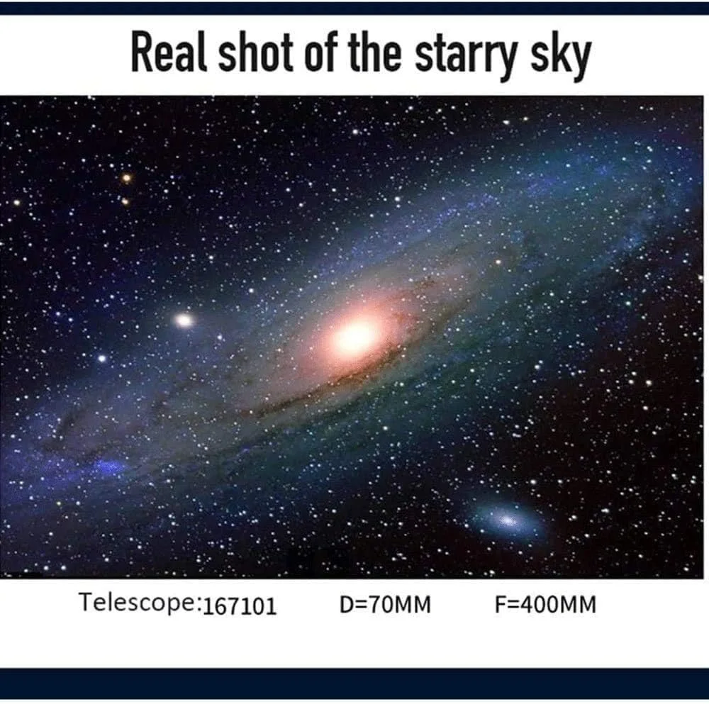 تلسکوپ منکسوری، دهانه 70 میلی‌متری، تلسکوپ شکستنی نجومی 400 میلی‌متری، تلسکوپ مسافرتی قابل حمل با سه پایه قابل تنظیم برای کودکان، بزرگسالان و مبتدیان (رنگ: سفید)