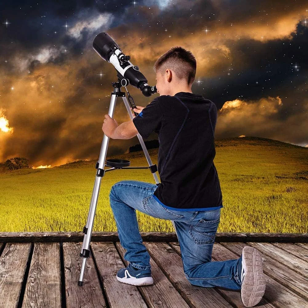 تلسکوپ مسافرتی 350 X 50 میلی‌متری انکساری نجومی، همراه خوب برای دیدن ماه و سیارات، هدیه نجومی عالی برای مبتدیان، بدون نیاز به ابزار