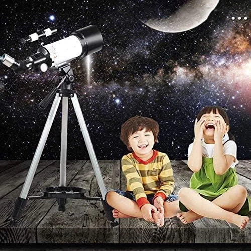 تلسکوپ با دیافراگم 70 میلی‌متری و فاصله کانونی 400 میلی‌متری، تلسکوپ شکستنی نجومی، تلسکوپ مسافرتی قابل حمل با پایه، برای بزرگسالان، کودکان و مبتدیان