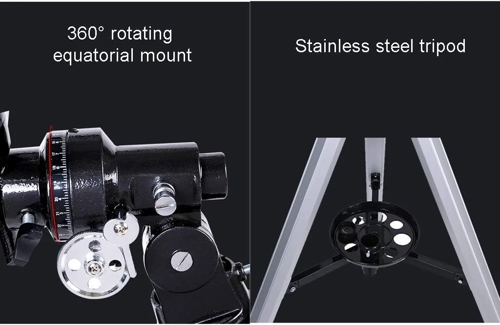 تلسکوپ برای بزرگسالان، تلسکوپ برای مبتدیان و کودکان - تلسکوپ شکستنی با فاصله کانونی 700 میلی‌متر و تلسکوپ مسافرتی برای مشاهده ماه و سیارات با چشمی 10 میلی‌متری/25 میلی‌متری، پایه نگهدارنده تلفن هوشمند و سه‌پایه