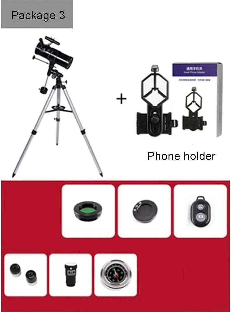تلسکوپ برای بزرگسالان، تلسکوپ برای مبتدیان و کودکان - تلسکوپ های مسافرتی انکساری با فاصله کانونی 700 میلی متر برای مشاهده ماه و سیاره با پایه و سه پایه چشمی 10 میلی متر / 25 میلی متر