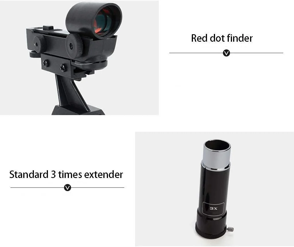 تلسکوپ مسافرتی انکساری 70 میلی‌متری، تلسکوپ 80 میلی‌متری با دیافراگم 900 میلی‌متری برای کودکان، مبتدیان و بزرگسالان، هدیه عالی نجومی برای کودکان برای کاوش در فضای ماه