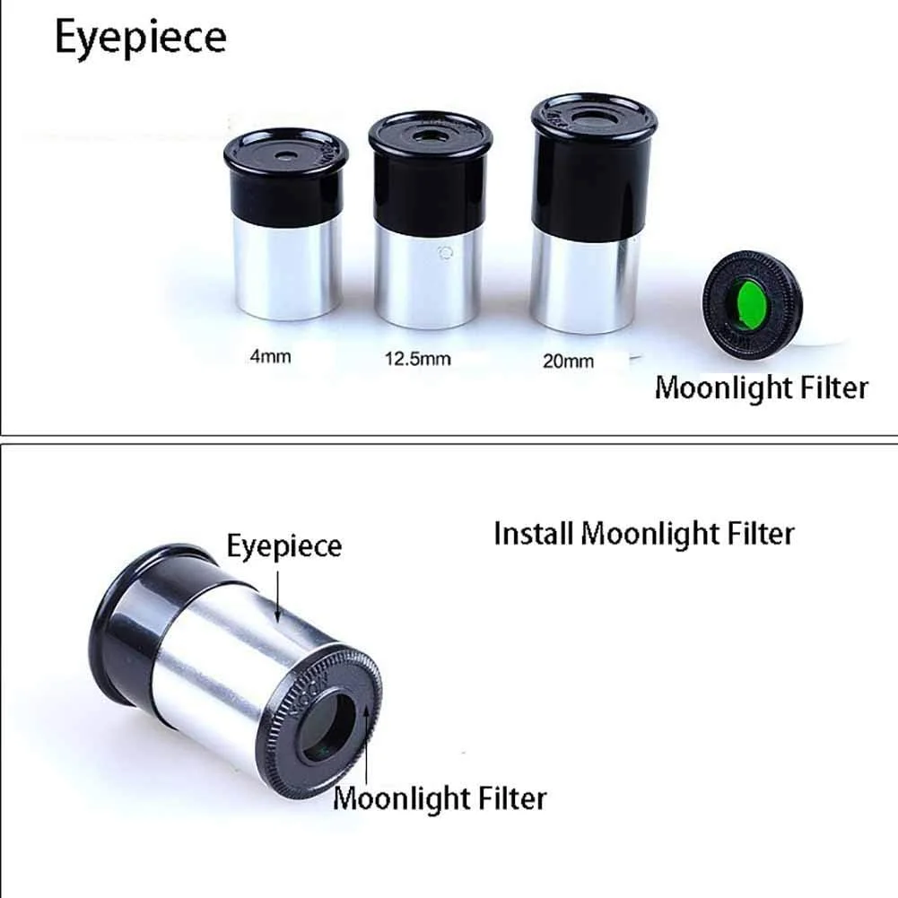 تلسکوپ فضایی شکستنی تمکین با سه پایه قابل تنظیم، اسباب بازی های آموزشی، تلسکوپ های تک چشمی، تلسکوپ فضایی تک چشمی فضای باز برای کودکان مبتدی، سفید (سفید)