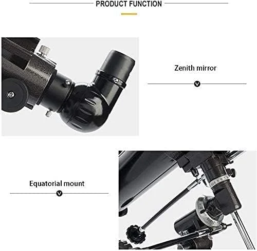 تلسکوپ نجومی انکساری، دهانه 80 میلی‌متری، تلسکوپ 900 میلی‌متری، تلسکوپ مسافرتی برای کودکان، مبتدیان و بزرگسالان، ابزاری عالی برای نجوم کودکان برای کاوش فضای ماه