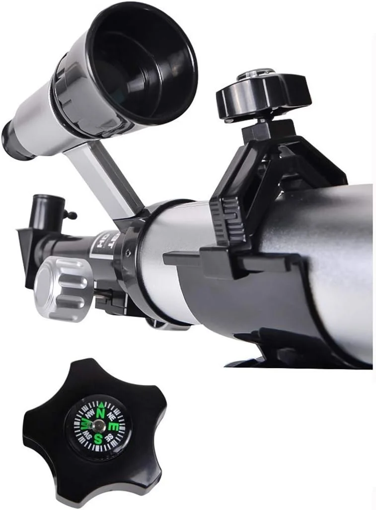 تلسکوپ انکساری قابل حمل، دهانه 50 میلی‌متری 360 میلی‌متری AZ، اپتیک شیشه ای کاملاً پوشش داده شده