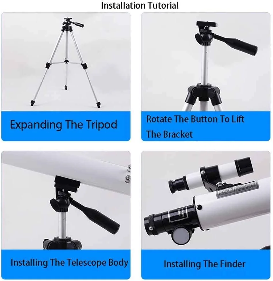 تلسکوپ فضایی شکستنی با سه پایه قابل تنظیم، تلسکوپ فضایی تک چشمی فضای باز، اسباب بازی های آموزشی، تلسکوپ بازتابی برای بزرگسالان حرفه ای یا کودکان