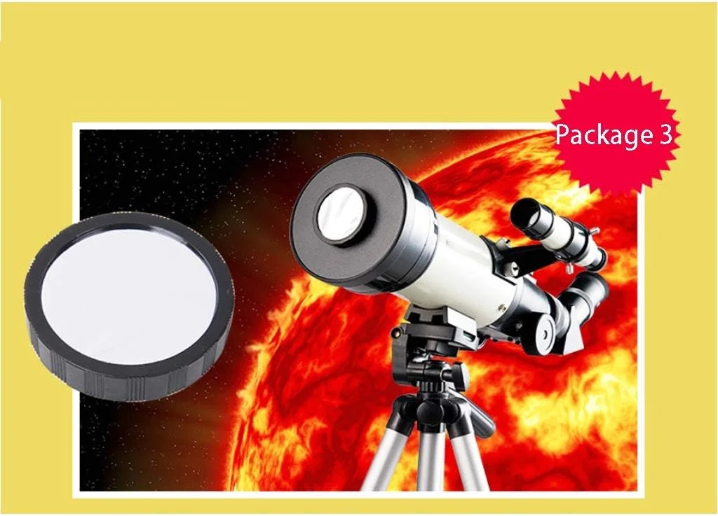 تلسکوپ انکساری برای مبتدیان، تلسکوپ های قابل حمل با چشمی 20mm/10mm، دهانه تلسکوپ مسافرتی 70mm، تلسکوپ با سه پایه و کیف حمل