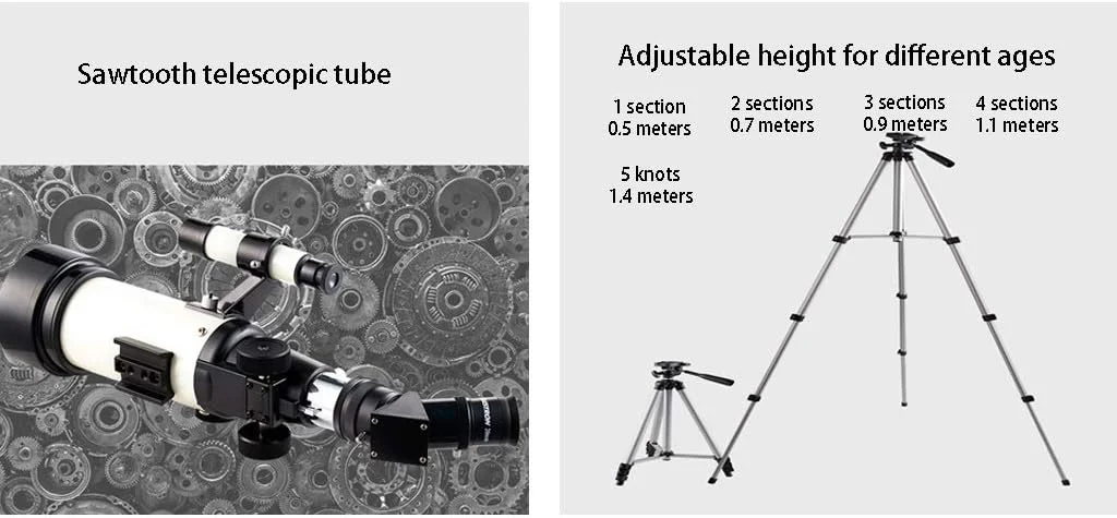تلسکوپ انکساری برای مبتدیان، تلسکوپ های قابل حمل با چشمی 20mm/10mm، دهانه تلسکوپ مسافرتی 70mm، تلسکوپ با سه پایه و کیف حمل