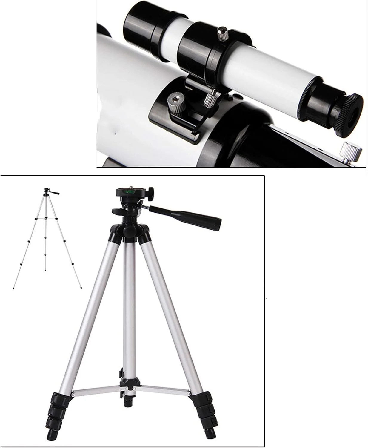 تلسکوپ مسافرتی مناسب با یابنده، تلسکوپ شکستنی 50 میلی‌متری مناسب برای نجوم مبتدیان، آداپتور تلفن هوشمند، کوله پشتی و فیلتر ماه
