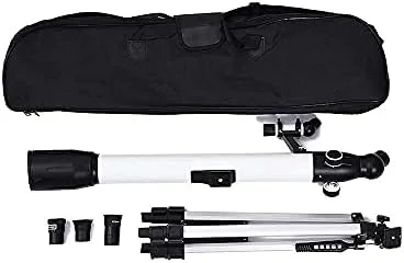 تلسکوپ برای بزرگسالان و مبتدیان، دهانه 60 میلی‌متری، تلسکوپ شکستنی فشرده نجومی 700 میلی‌متری با آداپتور تلفن هوشمند، سه‌پایه و لنز منشوری