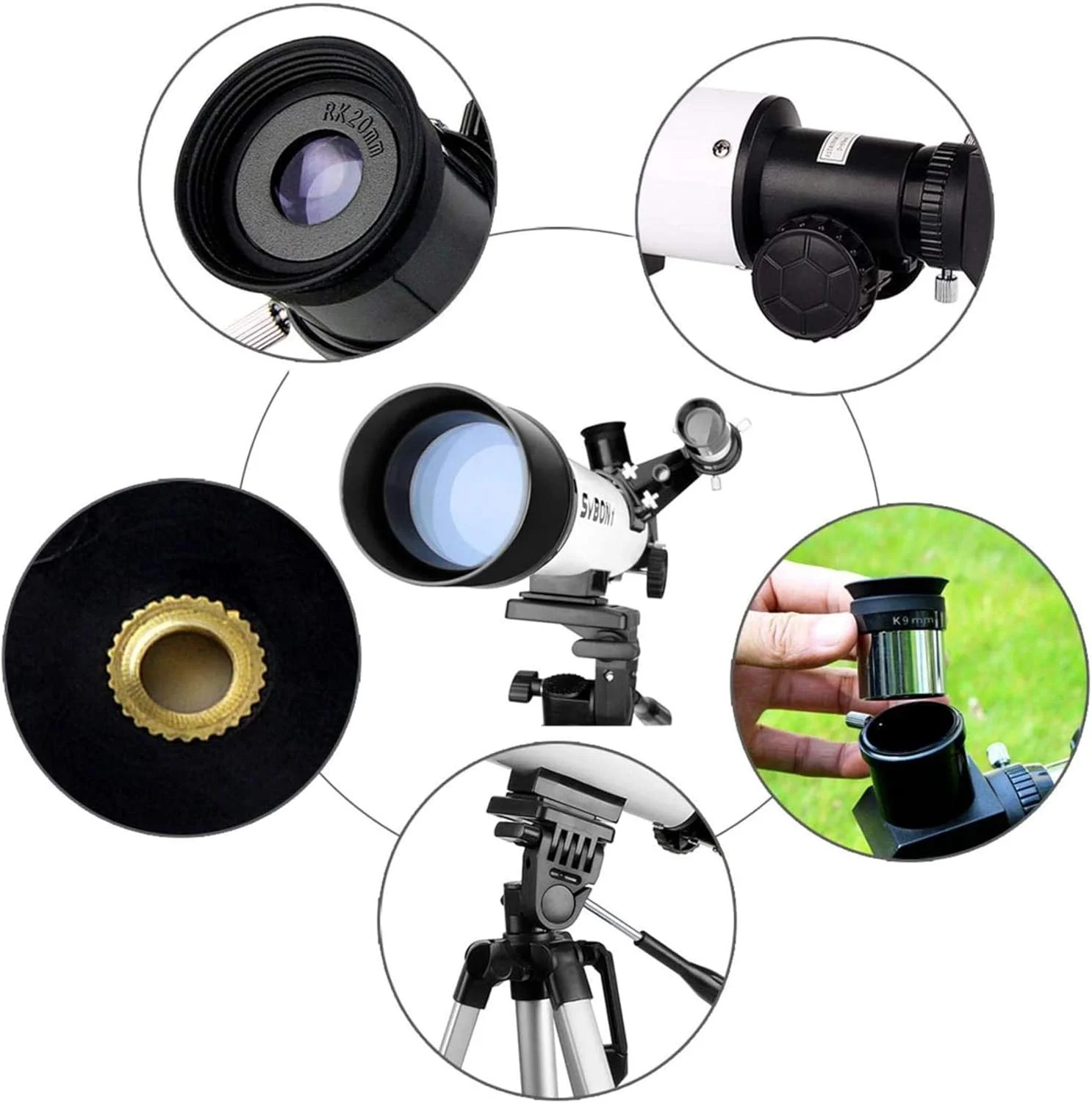 تلسکوپ با دهانه 60 میلی‌متری، تلسکوپ برای مبتدیان، اپتیک کاملاً چندلایه، شکست نور نجومی با سه پایه