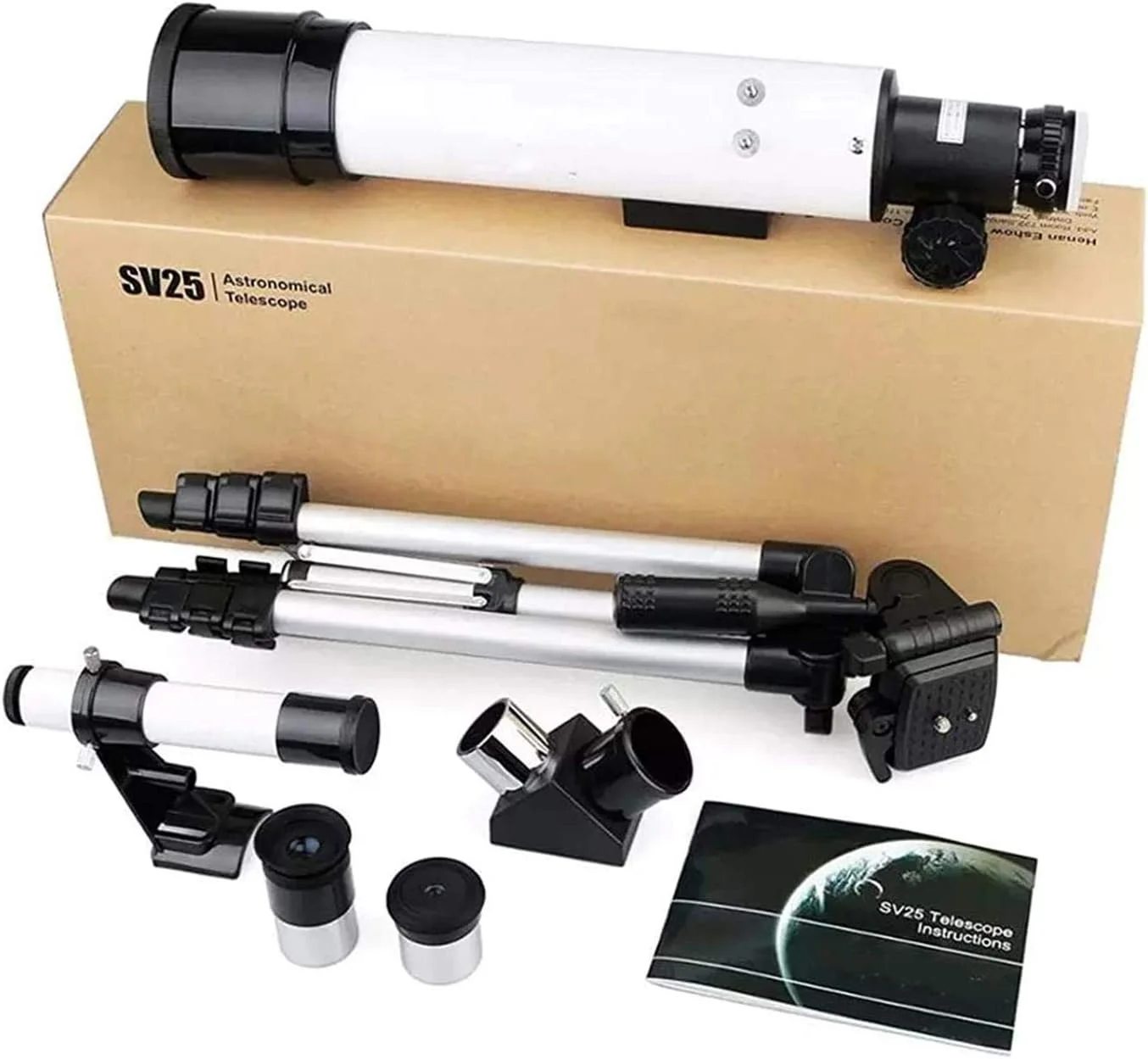 تلسکوپ با دهانه 60 میلی‌متری، تلسکوپ برای مبتدیان، اپتیک کاملاً چندلایه، شکست نور نجومی با سه پایه