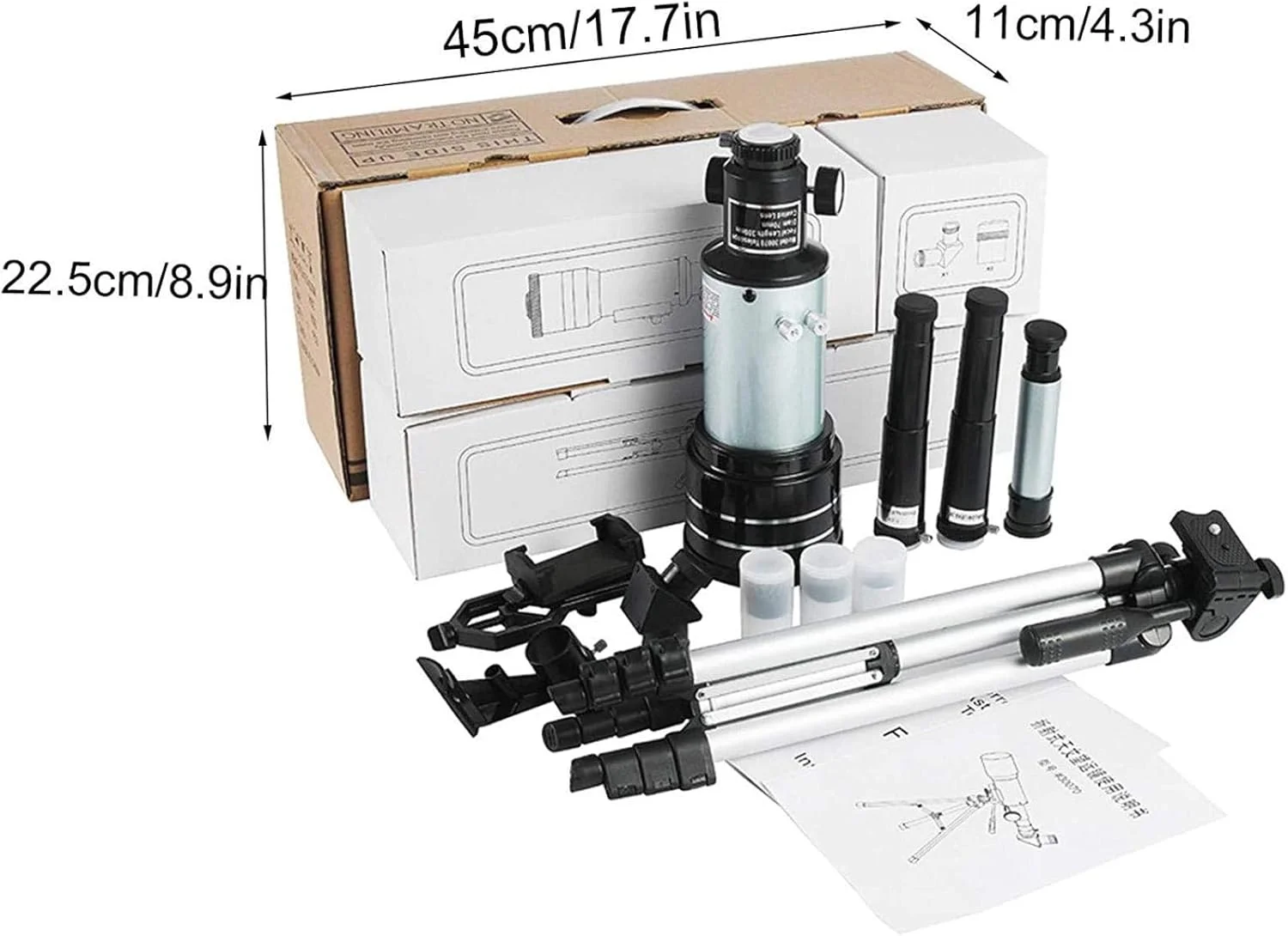 تلسکوپ تک چشمی برای کودکان مبتدی، دهانه 57 میلی‌متری، تلسکوپ شکستنی نجومی
