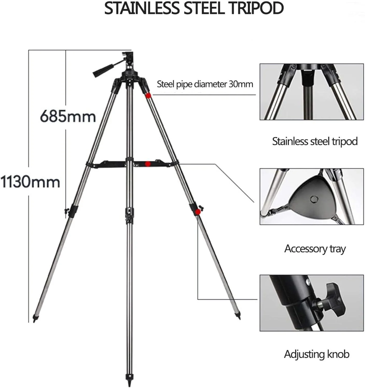 تلسکوپ منکسوری نجومی، تلسکوپ تک چشمی علمی 150X، تلسکوپ انکساری حرفه ای 70/500 میلی متری، با سه پایه + یابنده