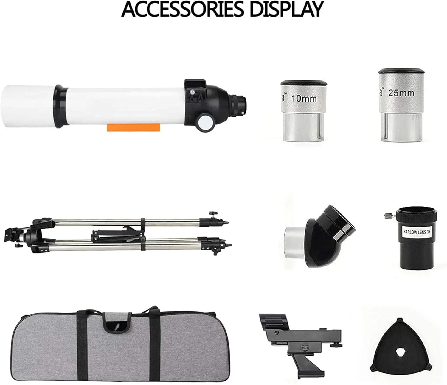 تلسکوپ منکسوری نجومی، تلسکوپ تک چشمی علمی 150X، تلسکوپ انکساری حرفه ای 70/500 میلی متری، با سه پایه + یابنده