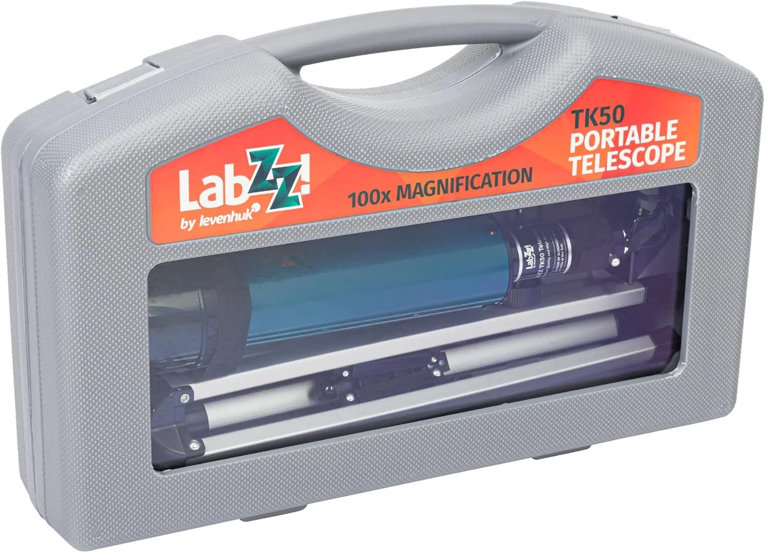 تلسکوپ شکستی مسافرتی سبک و قابل حمل 50 میلی‌متری Levenhuk LabZZ TK50 با کیف و لوازم جانبی برای کودکان و مبتدیان