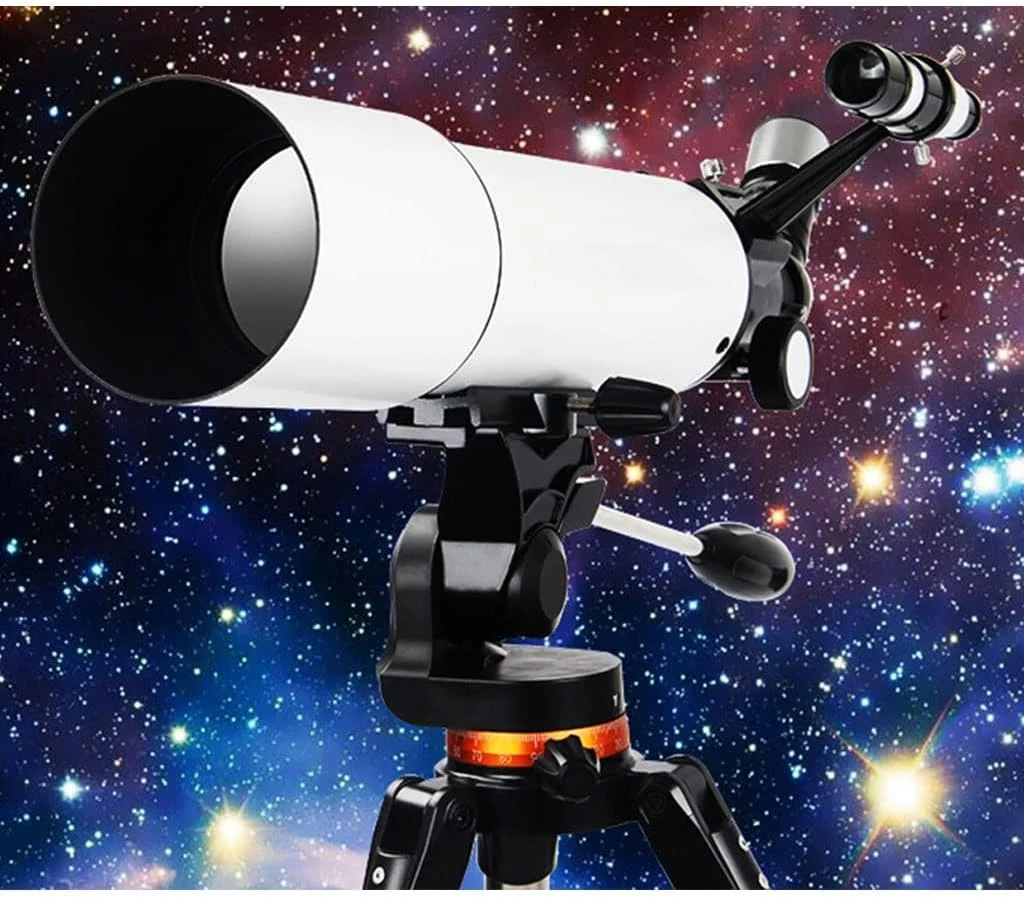 تلسکوپ های KOHARA برای کودکان و مبتدیان، تلسکوپ های نجومی با دیافراگم 500/80 به همراه سه پایه قابل تنظیم، تلسکوپ انکساری قابل حمل هدیه برای کریسمس (استاندارد)