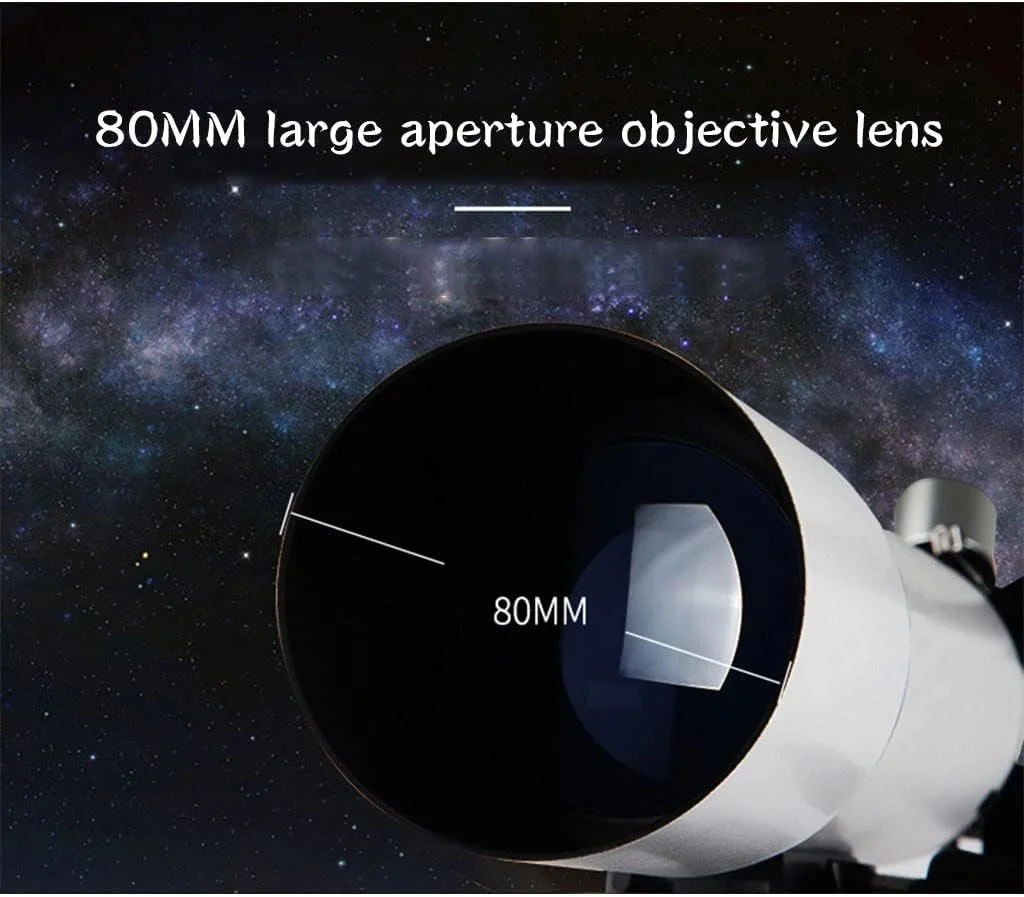 تلسکوپ های KOHARA برای کودکان و مبتدیان، تلسکوپ های نجومی با دیافراگم 500/80 به همراه سه پایه قابل تنظیم، تلسکوپ انکساری قابل حمل هدیه برای کریسمس (استاندارد)