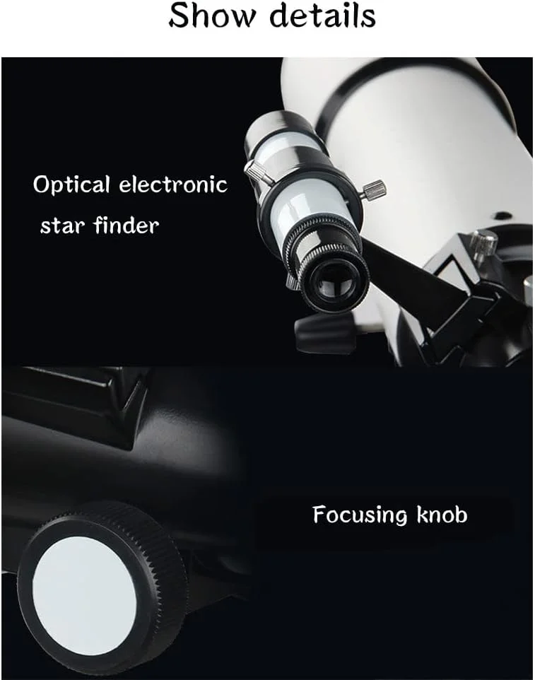 تلسکوپ های KOHARA برای کودکان و مبتدیان، تلسکوپ های نجومی با دیافراگم 500/80 به همراه سه پایه قابل تنظیم، تلسکوپ انکساری قابل حمل هدیه برای کریسمس (استاندارد)