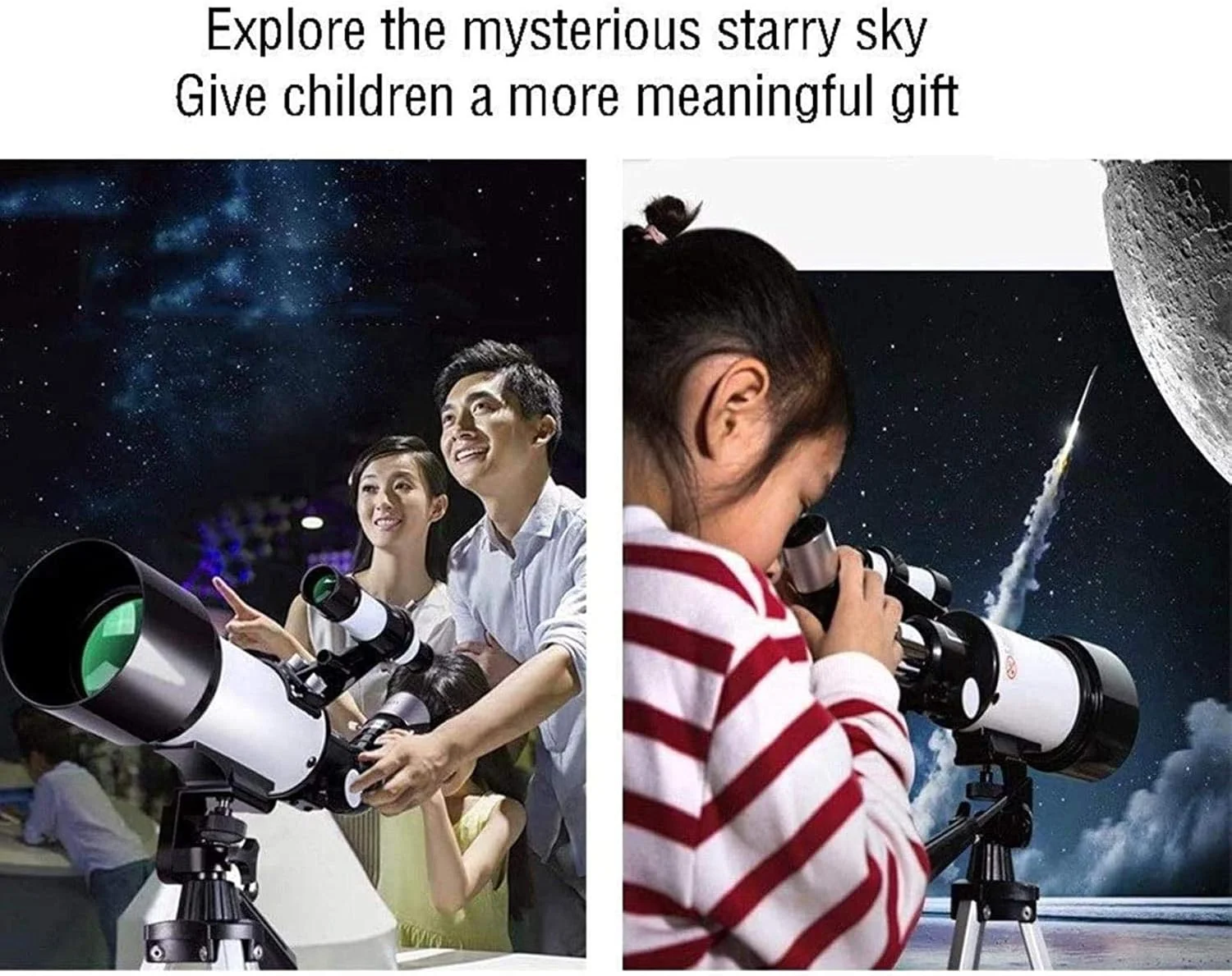 تلسکوپ KOHARA برای کودکان و مبتدیان، دهانه 70 میلی‌متری، پایه AZ 400 میلی‌متری، اپتیک چند لایه، تلسکوپ‌های نجومی انکساری با سه‌پایه، کوله‌پشتی، هدیه برای کودکان، f