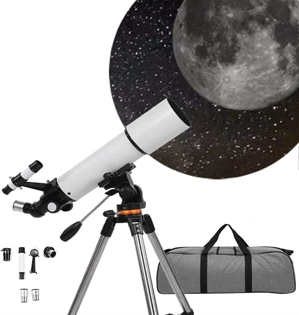 تلسکوپ نجومی KOHARA برای کودکان و بزرگسالان، دهانه 80 میلی‌متری، فاصله کانونی 500 میلی‌متری، تلسکوپ انکساری با بزرگنمایی HD
