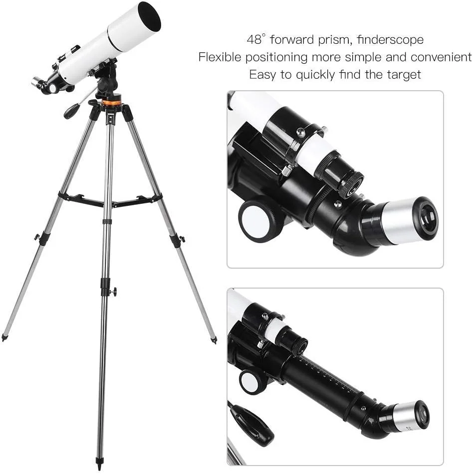 تلسکوپ نجومی KOHARA برای کودکان و بزرگسالان، دهانه 80 میلی‌متری، فاصله کانونی 500 میلی‌متری، تلسکوپ انکساری با بزرگنمایی HD