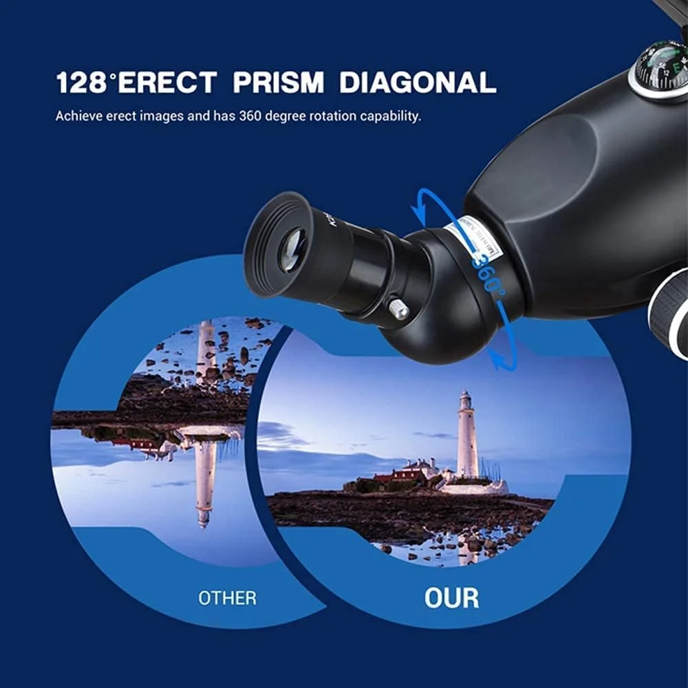 تلسکوپ KOHARA برای کودکان و بزرگسالان، دهانه 80 میلی‌متری، تلسکوپ 400 میلی‌متری برای نجوم، تلسکوپ شکستنی نجومی با لنز منشوری