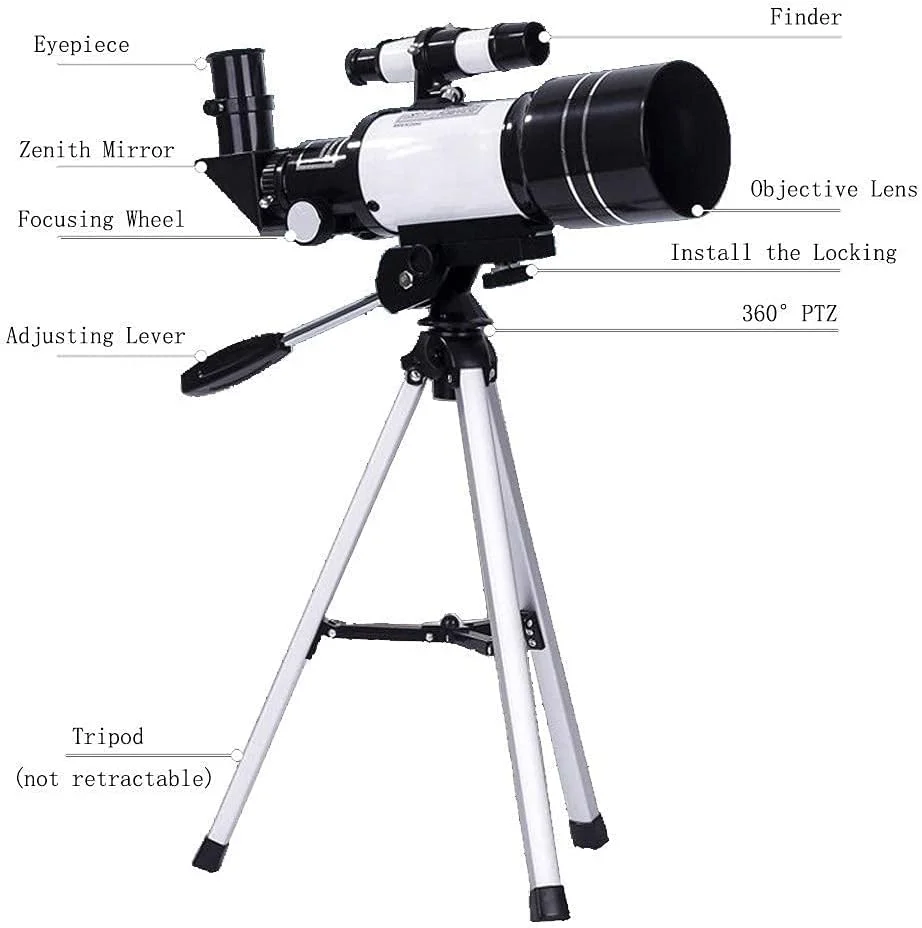 تلسکوپ منکسوری انکساری نجومی KOHARA با سه پایه، تلسکوپ ایده آل برای کودکان، بزرگسالان و مبتدیان با 2 چشمی تلسکوپ منکسوری انکساری نجومی KOHARA با سه پایه، تلسکوپ ایده آل برای کودکان، بزرگسالان و مبتدیان با 2 چشمی