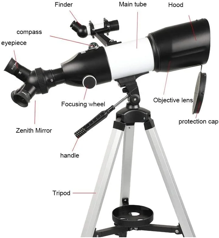 تلسکوپ KOHARA، تلسکوپ شکستنی نجومی با دیافراگم مناسب کودکان، بزرگسالان و مبتدیان، تلسکوپ شکستنی قابل حمل با سه پایه، اپتیک چند لایه
