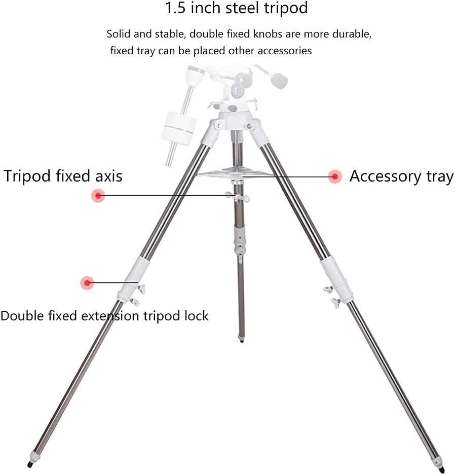 تلسکوپ انکساری KOHARA برای بزرگسالان، دیافراگم 127 میلی‌متری، 1200 میلی‌متری، تلسکوپ قابل حمل قابل تنظیم با سه‌پایه پایدار و تلسکوپ دستی با دید HD