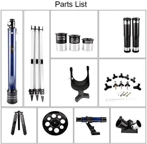 تلسکوپ انکساری قابل حمل KOHARA، تلسکوپ مسافرتی کودکان، تلسکوپ های انکساری نجومی برای مبتدیان بزرگسال، با کیف حمل و سه پایه با ارتفاع قابل تنظیم