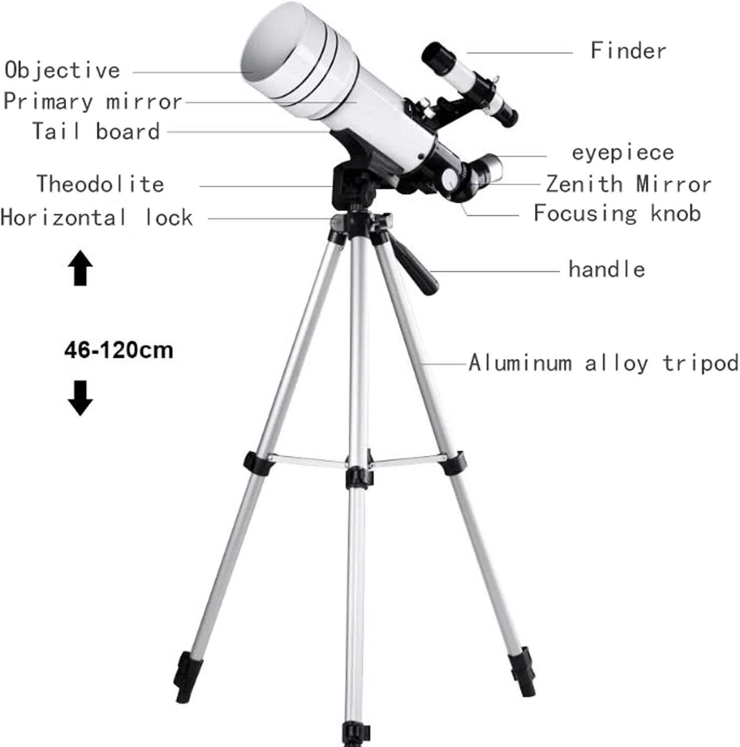 تلسکوپ تک چشمی KANBUN، تلسکوپ شکستنی نجومی با فاصله کانونی 500 میلیمتر، تلسکوپ انکساری 70 میلیمتری با سه پایه و یابنده، نور کم HD، کوله پشتی و فیلتر ماه تلسکوپ تک چشمی KANBUN، تلسکوپ شکستنی نجومی با فاصله کانونی 500 میلیمتر، تلسکوپ انکساری 70 میلیمتری با سه پایه و یابنده، نور کم HD، کوله پشتی و فیلتر ماه