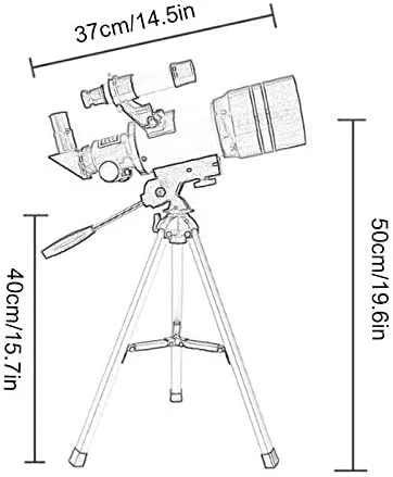 تلسکوپ شکستنی نجومی KOHARA، تلسکوپ مسافرتی قابل حمل، اپتیک کاملاً چند لایه، سه پایه آلیاژ آلومینیومی با ارتفاع قابل تنظیم، عالی برای کودکان و مبتدیان