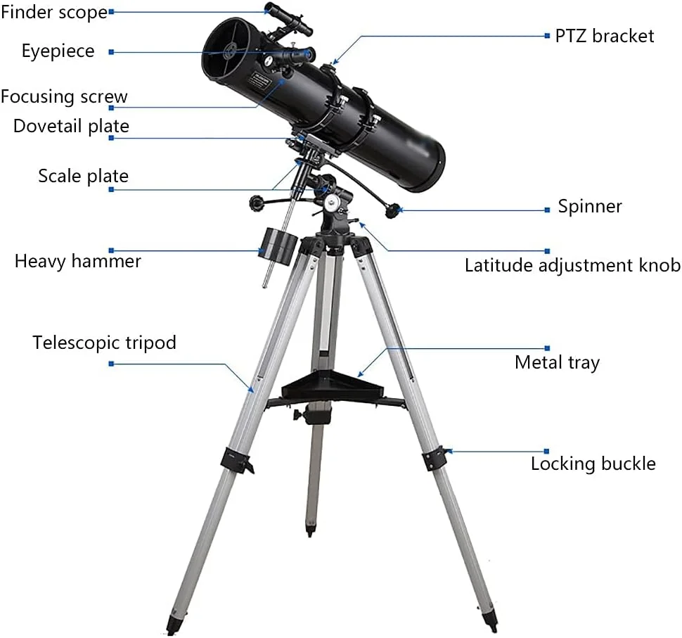 تلسکوپ حرفه ای 900x130 میلی متری KOHARA تلسکوپ شکستی قدرتمند و قابل حمل با آداپتور تلفن هوشمند، کوله پشتی و تلسکوپ دستی