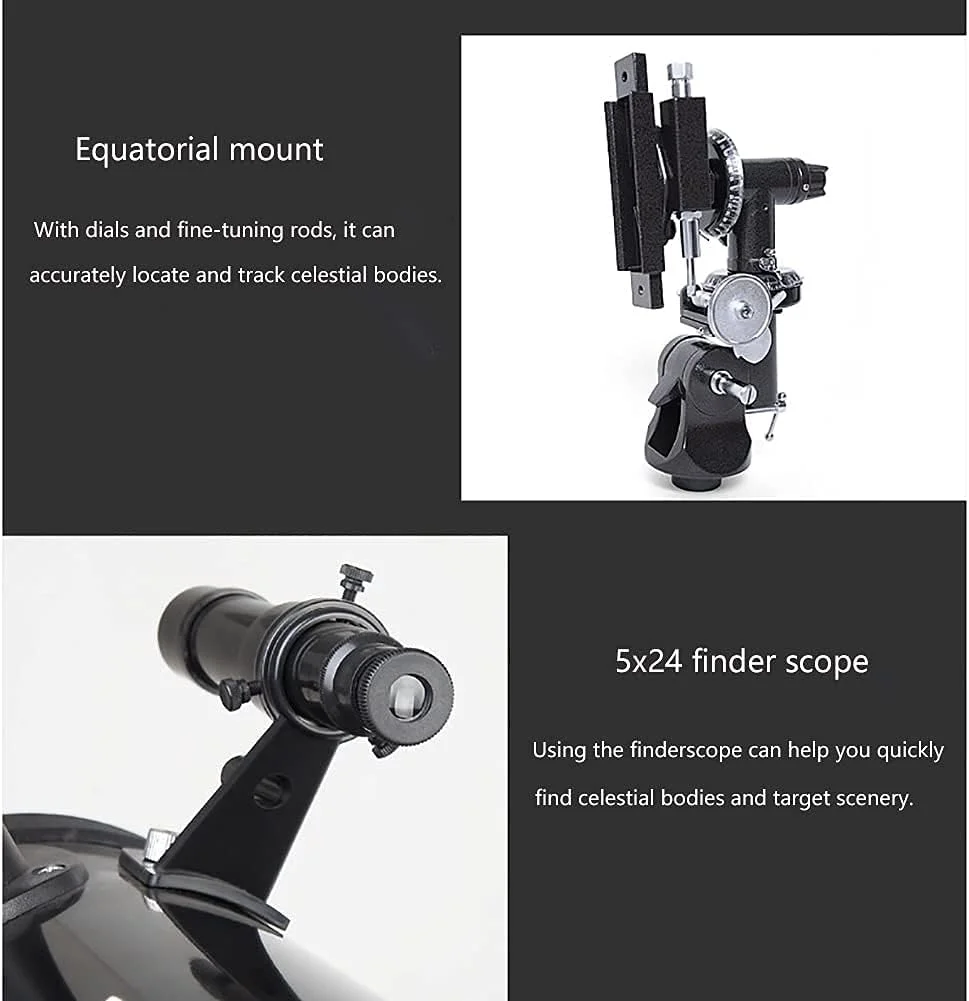 تلسکوپ حرفه ای 900x130 میلی متری KOHARA تلسکوپ شکستی قدرتمند و قابل حمل با آداپتور تلفن هوشمند، کوله پشتی و تلسکوپ دستی