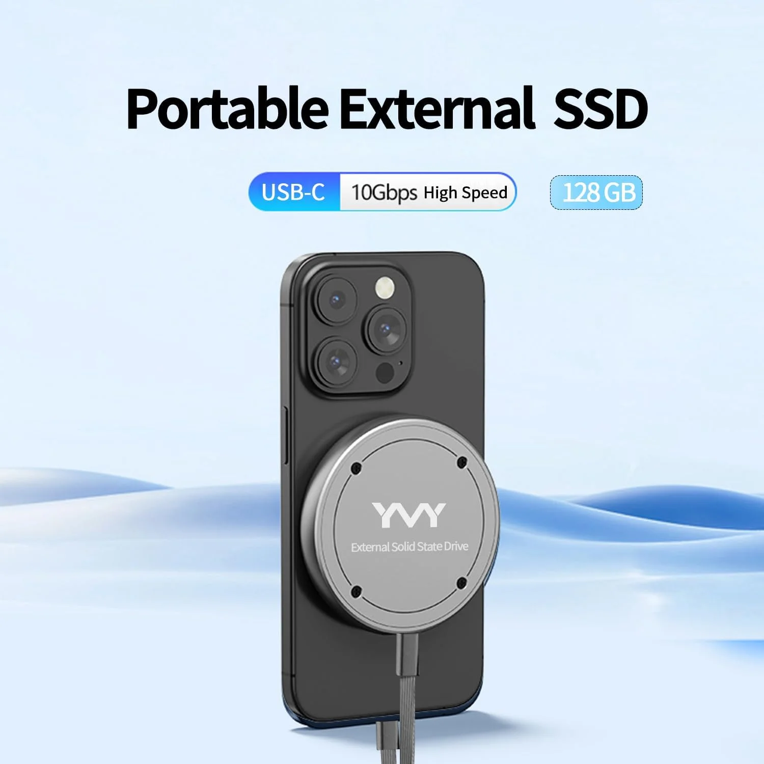 حافظه اس اس دی اکسترنال مغناطیسی قابل حمل YMY با ظرفیت 128 گیگابایت، سرعت فوق العاده 10 گیگابیت بر ثانیه، USB C SSD برای ذخیره سازی و پشتیبان گیری، سازگار با لپ تاپ، مک، تلویزیون، آیفون 15 پرو، گوشی های هوشمند Type C و غیره حافظه اس اس دی اکسترنال مغناطیسی قابل حمل YMY با ظرفیت 128 گیگابایت، سرعت فوق العاده 10 گیگابیت بر ثانیه، USB C SSD برای ذخیره سازی و پشتیبان گیری، سازگار با لپ تاپ، مک، تلویزیون، آیفون 15 پرو، گوشی های هوشمند Type C و غیره
