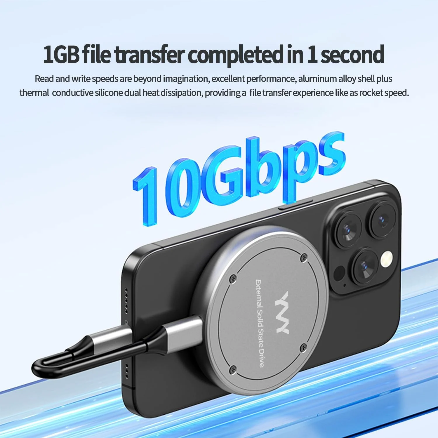 حافظه اس اس دی اکسترنال مغناطیسی قابل حمل YMY با ظرفیت 128 گیگابایت، سرعت فوق العاده 10 گیگابیت بر ثانیه، USB C SSD برای ذخیره سازی و پشتیبان گیری، سازگار با لپ تاپ، مک، تلویزیون، آیفون 15 پرو، گوشی های هوشمند Type C و غیره حافظه اس اس دی اکسترنال مغناطیسی قابل حمل YMY با ظرفیت 128 گیگابایت، سرعت فوق العاده 10 گیگابیت بر ثانیه، USB C SSD برای ذخیره سازی و پشتیبان گیری، سازگار با لپ تاپ، مک، تلویزیون، آیفون 15 پرو، گوشی های هوشمند Type C و غیره