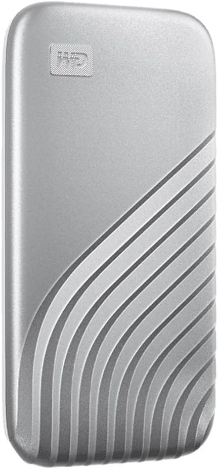 درایو حالت جامد اکسترنال قابل حمل WD 2TB My Passport SSD، نقره ای، مستحکم و فوق العاده سریع، محافظت از رمز عبور با رمزگذاری سخت افزاری - WDBAGF0020BSL-WESN