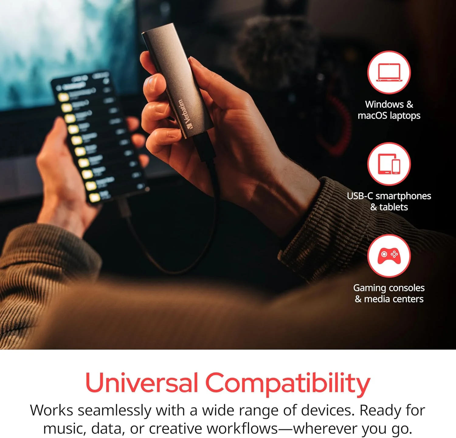 اس اس دی اکسترنال ورباتیم VX500 USB 3.1 Gen2 با ظرفیت 1 ترابایت