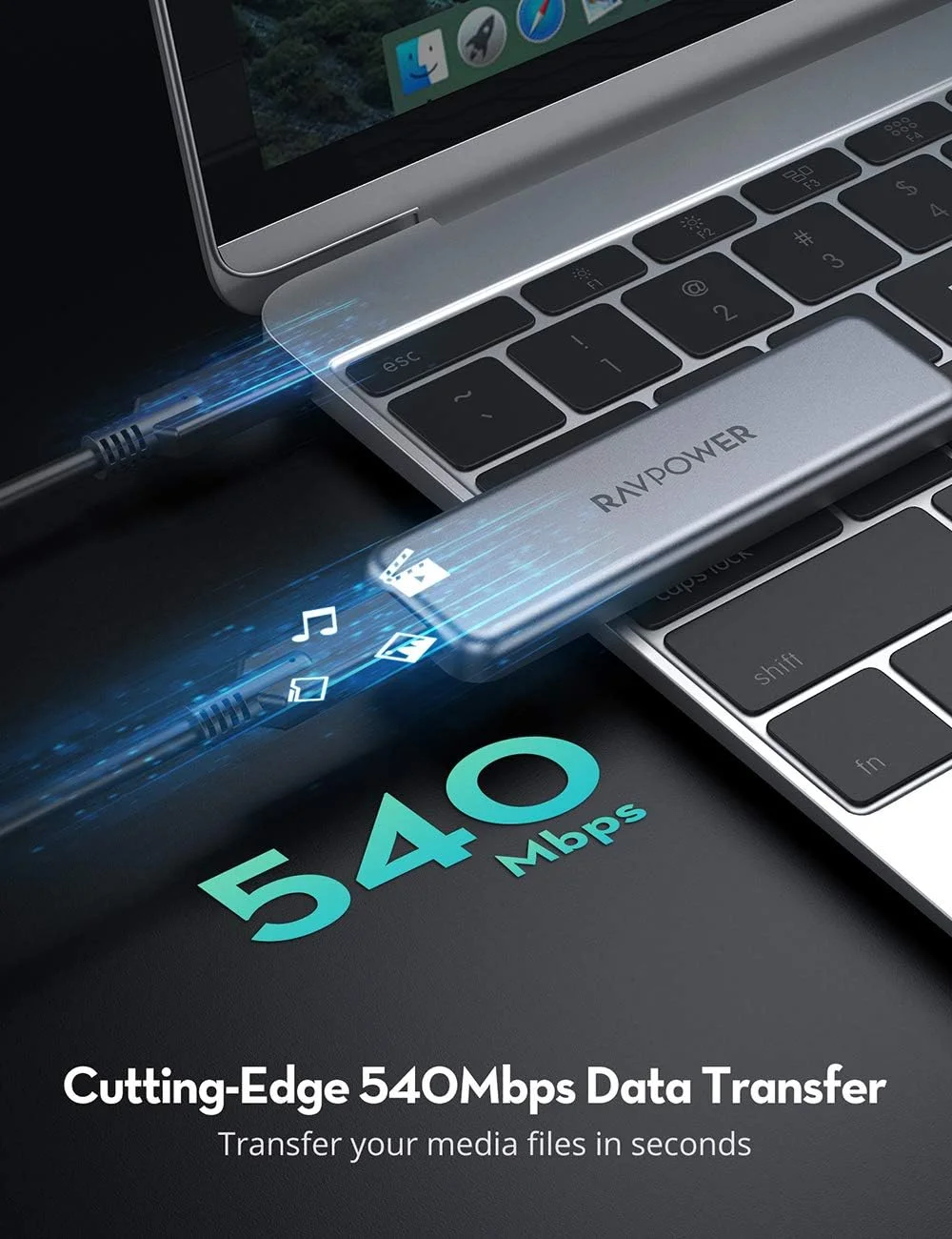 هارد اکسترنال SSD قابل حمل VAVA Pro، ظرفیت 512 گیگابایت، سرعت انتقال داده 540 مگابایت بر ثانیه، فلش NAND، رابط USB 3.1 Gen 2، قفل ATA، مینی درایو حالت جامد USB C