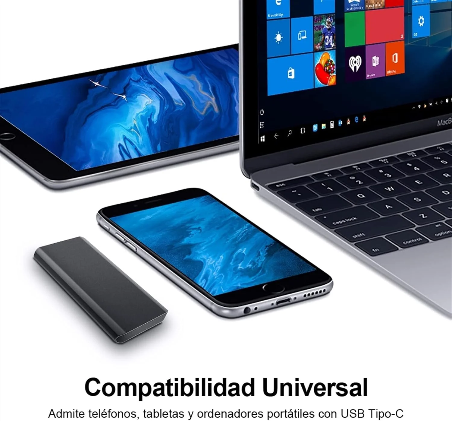 هارد اکسترنال SSD قابل حمل TWDYC، حافظه حالت جامد 2 ترابایت/500 گیگابایت/250 گیگابایت، USB 3.1 Gen1، مناسب برای کامپیوتر رومیزی، لپ تاپ، مک بوک، PS4، ایکس باکس (1 ترابایت، مشکی)