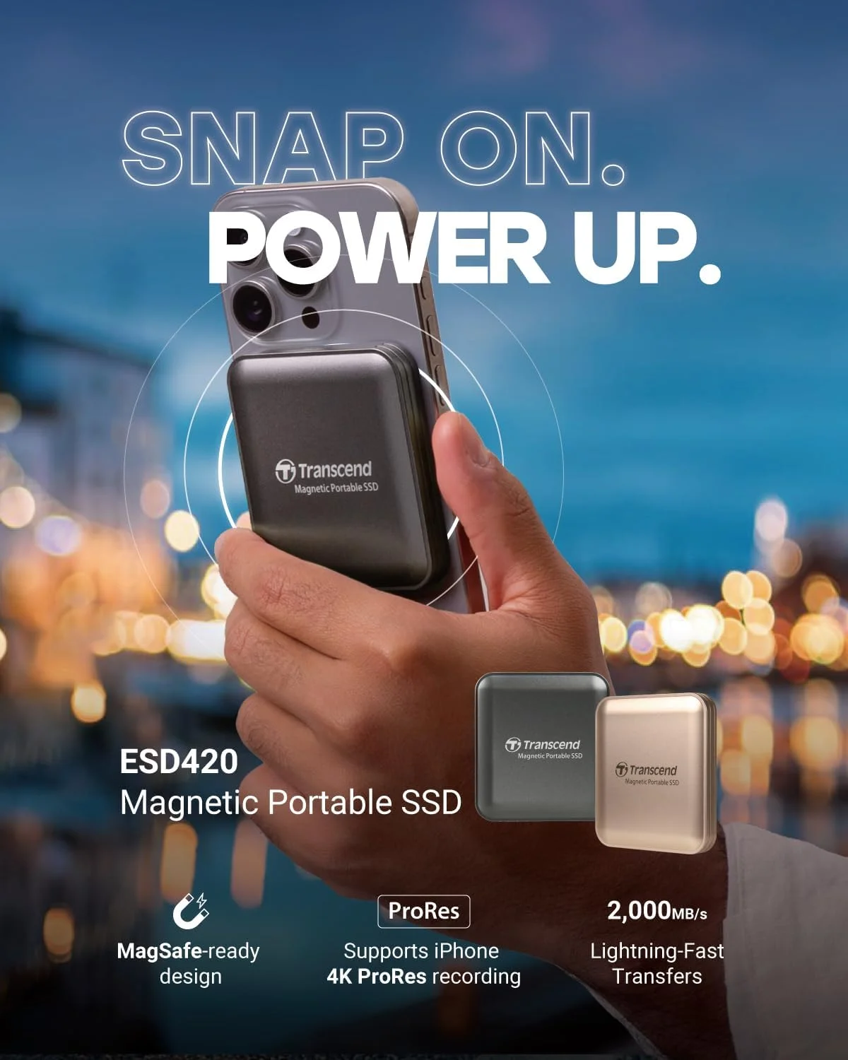 حافظه اس اس دی اکسترنال قابل حمل ترنسند مدل ESD420 با طراحی مغناطیسی، سرعت انتقال تا 2000 مگابایت بر ثانیه، پشتیبانی از Apple 4K ProRes، سازگار با MagSafe، مناسب برای iPhone15, 16, 17/iPad/Mac/تبلت/ویندوز/اندروید، USB 3.2 Gen2 (20Gbps) (طلایی شامپاینی، 2 ترابایت) حافظه اس اس دی اکسترنال قابل حمل ترنسند مدل ESD420 با طراحی مغناطیسی، سرعت انتقال تا 2000 مگابایت بر ثانیه، پشتیبانی از Apple 4K ProRes، سازگار با MagSafe، مناسب برای iPhone15, 16, 17/iPad/Mac/تبلت/ویندوز/اندروید، USB 3.2 Gen2 (20Gbps) (طلایی شامپاینی، 2 ترابایت)