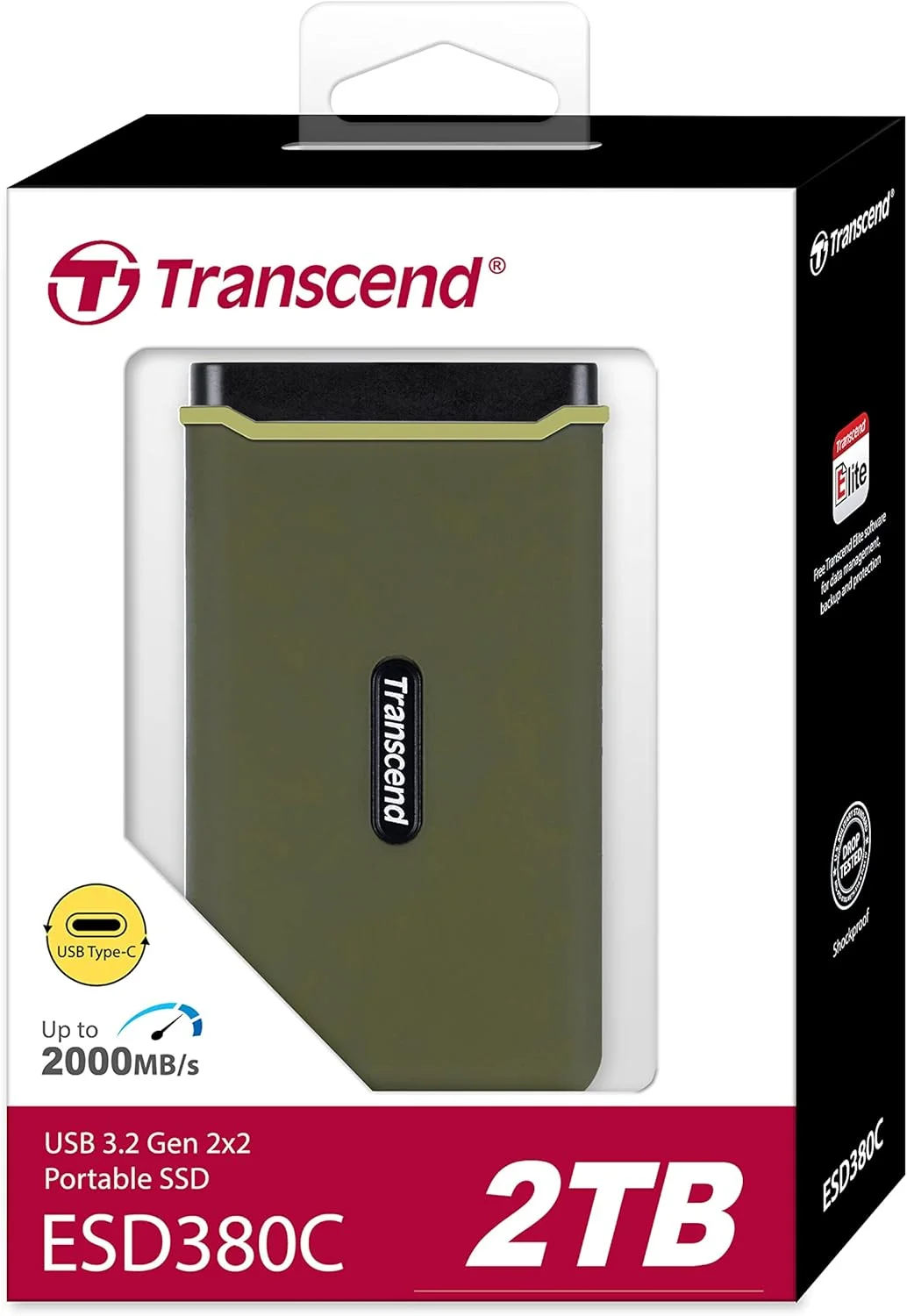 حافظه اس اس دی اکسترنال ترنسند مدل ESD380C USB 3.2 Gen 2 Type C ظرفیت 2 ترابایت