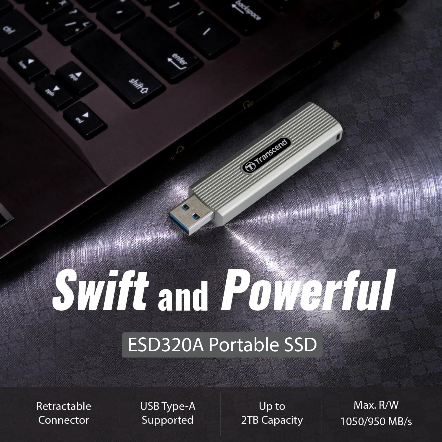 اس اس دی اکسترنال قابل حمل 512 گیگابایتی Transcend ESD320A USB 10Gbps Type-A مدل TS512GESD320A اس اس دی اکسترنال قابل حمل 512 گیگابایتی Transcend ESD320A USB 10Gbps Type-A مدل TS512GESD320A