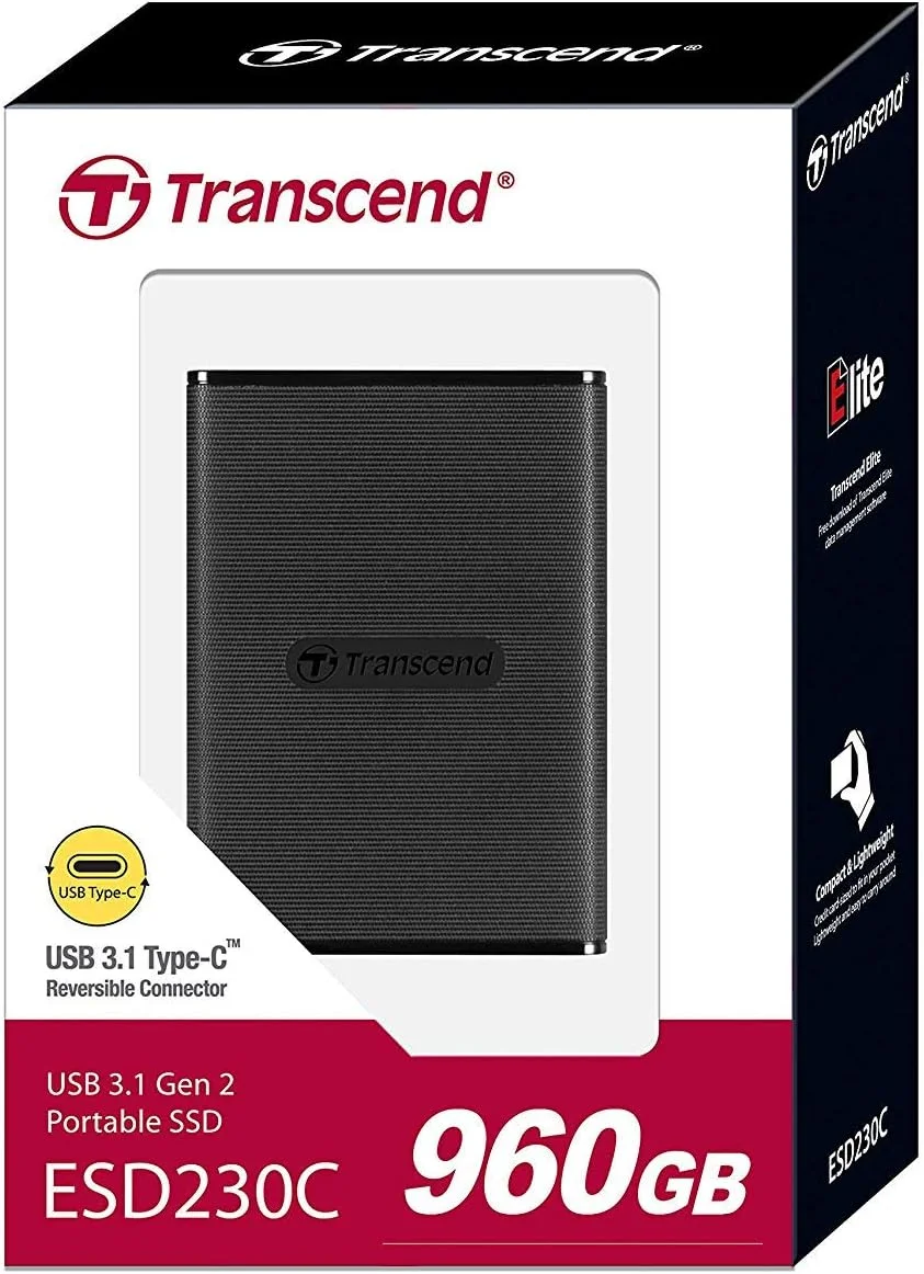 حافظه اس اس دی اکسترنال ترنسند مدل TS960GESD230C با ظرفیت 960 گیگابایت و رابط USB 3.1 Gen 2، رنگ مشکی حافظه اس اس دی اکسترنال ترنسند مدل TS960GESD230C با ظرفیت 960 گیگابایت و رابط USB 3.1 Gen 2، رنگ مشکی