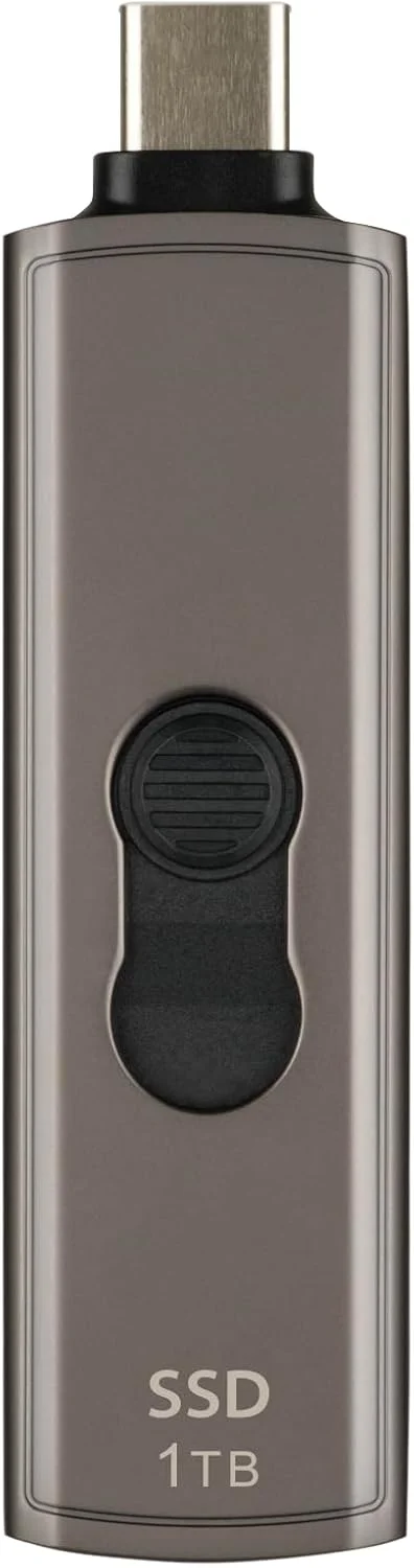 درایو حالت جامد اکسترنال ترنسند 1 ترابایت ESD330C، SSD قابل حمل، سازگار با آیفون 4K ProRes، کانکتور جمع شونده، SSD قابل حمل مینیاتوری، بدنه فلزی، تا 1050 مگابایت بر ثانیه، Type C - TS1TESD330C