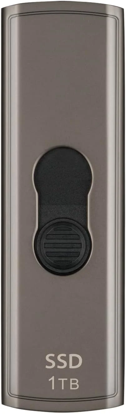 درایو حالت جامد اکسترنال ترنسند 1 ترابایت ESD330C، SSD قابل حمل، سازگار با آیفون 4K ProRes، کانکتور جمع شونده، SSD قابل حمل مینیاتوری، بدنه فلزی، تا 1050 مگابایت بر ثانیه، Type C - TS1TESD330C