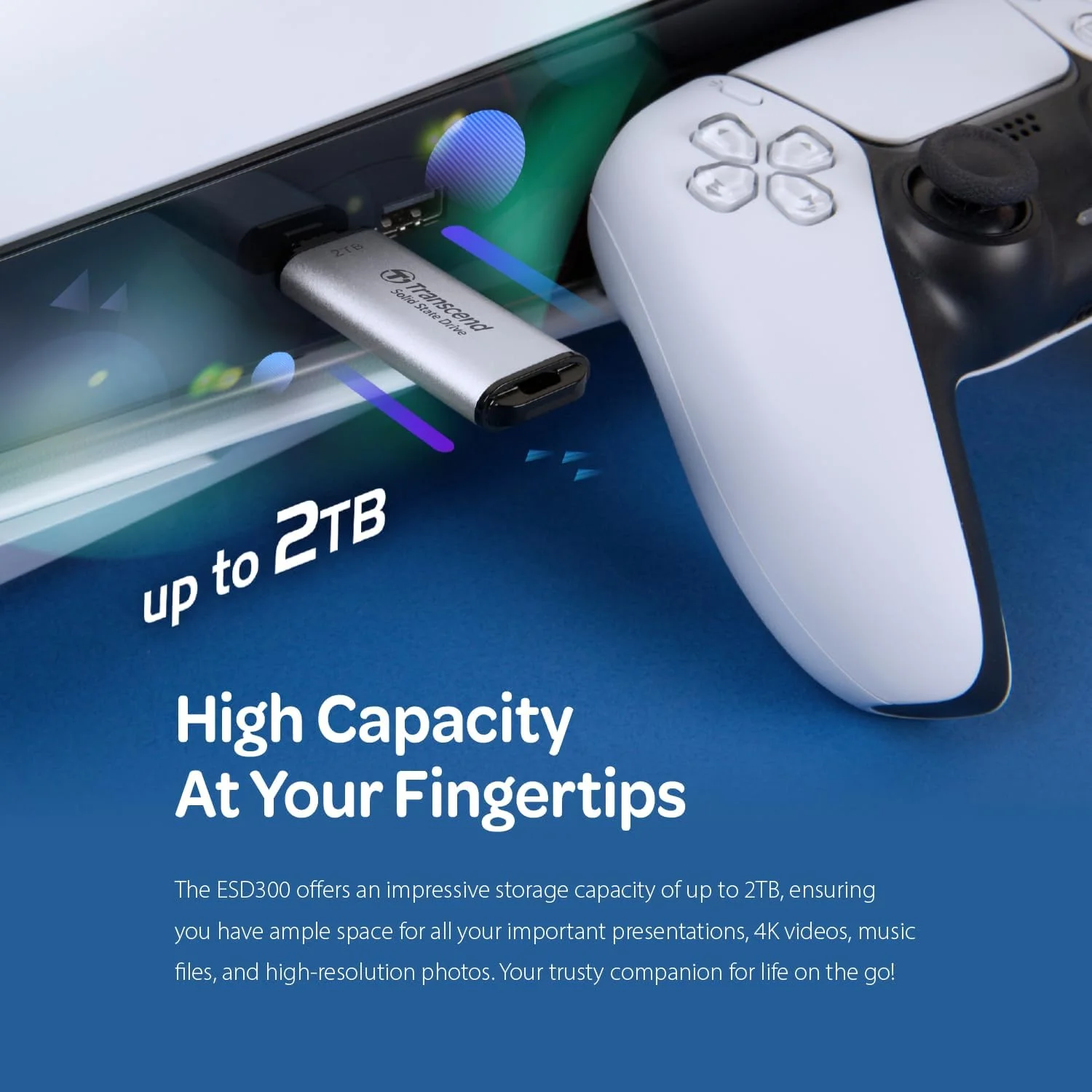 حافظه اس اس دی اکسترنال 512 گیگابایتی ترنسند مدل ESD300S با رابط USB