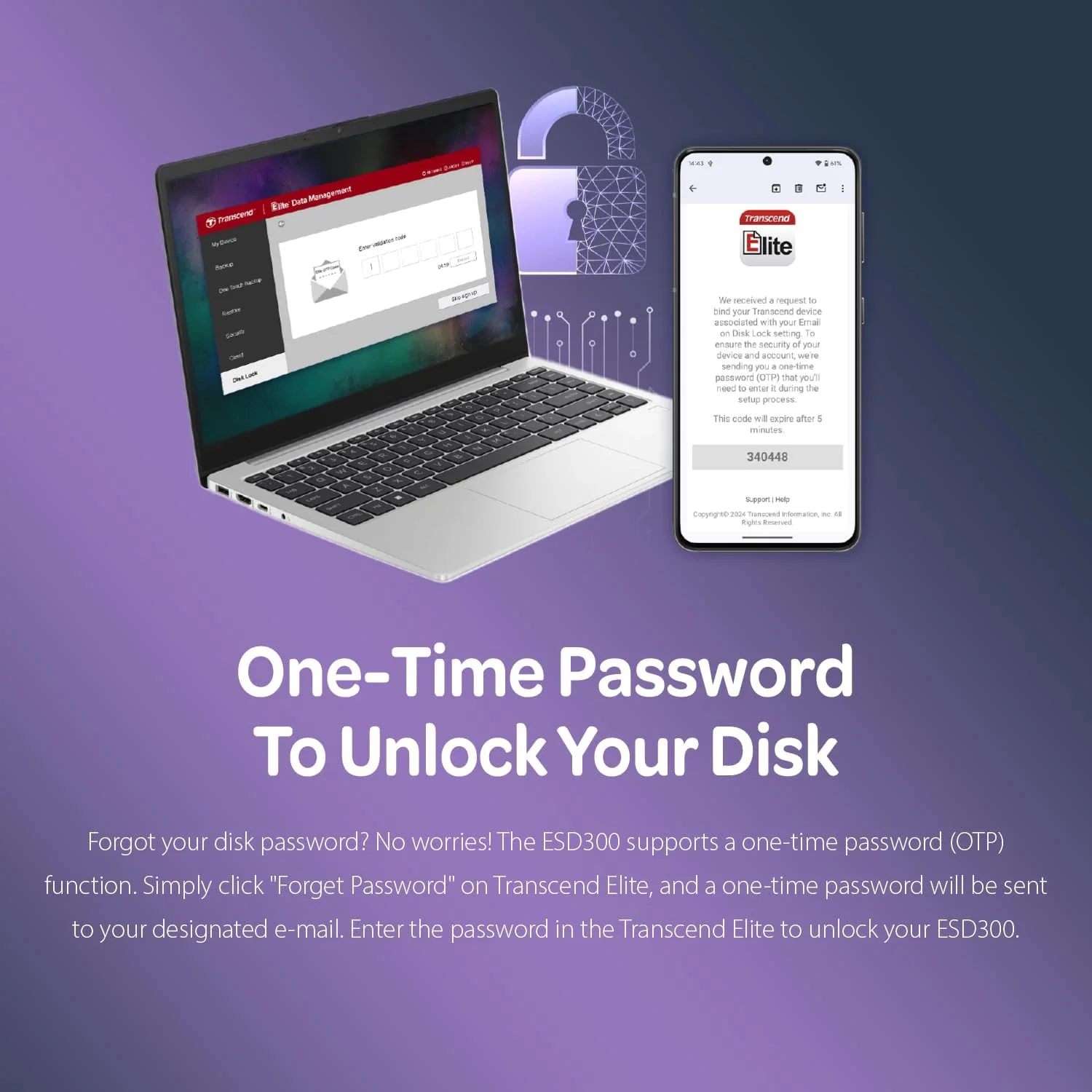 اس اس دی اکسترنال 1 ترابایتی Transcend مدل ESD300C، USB 10Gbps، Type C، EAN: 760557863533